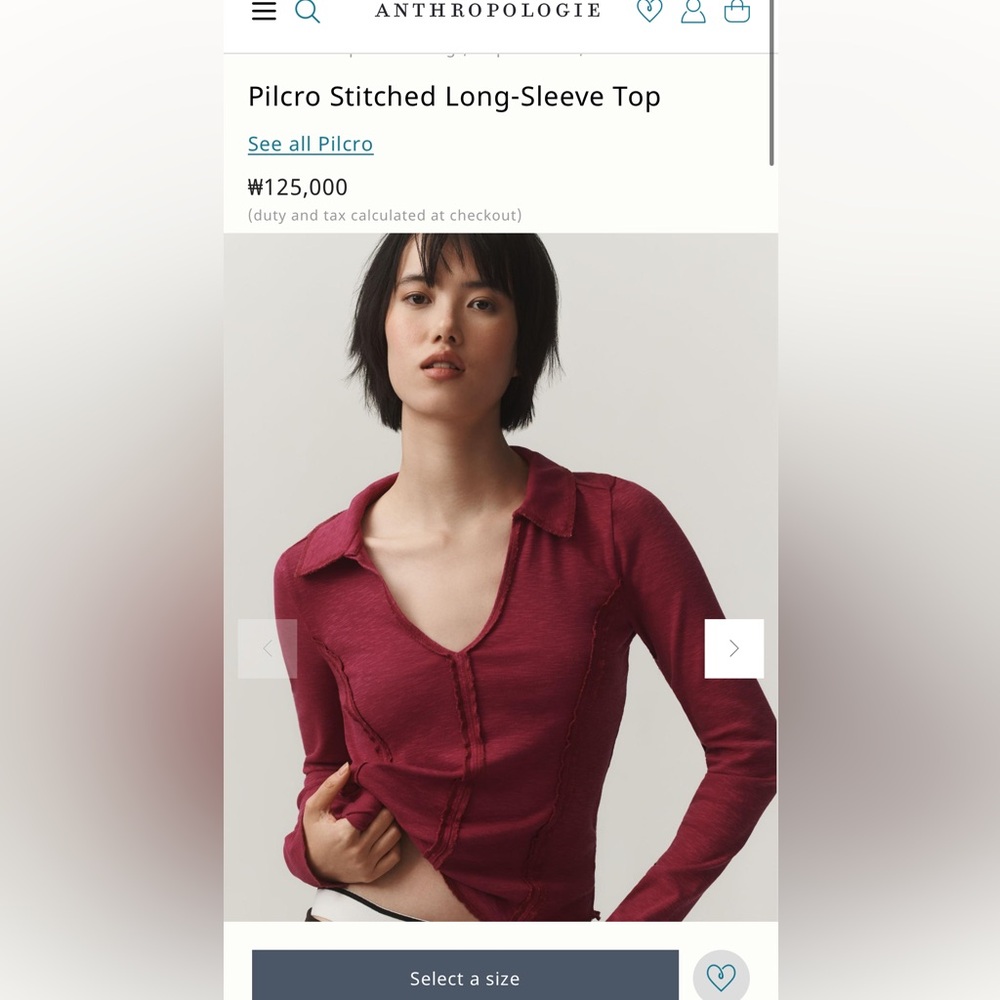 Pilcro Stitched Long-Sleeve Top